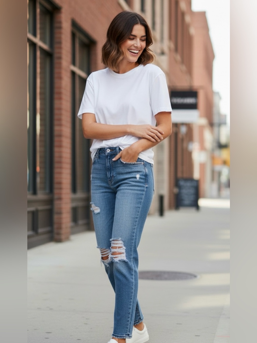 AE Stretch Curvy Straight Jean 14 Regular - Picture 2 of 4